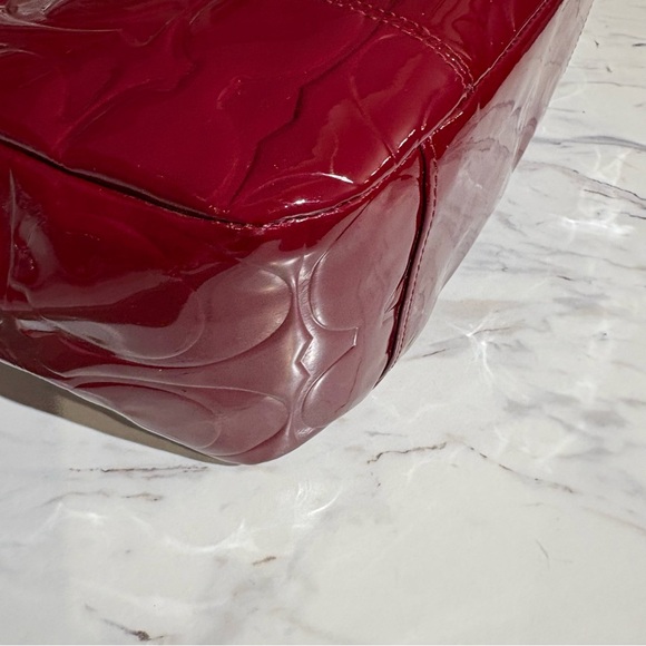 Coach Gallery Embossed Patent Leather monogram tote bag purse - Picture 6 of 16